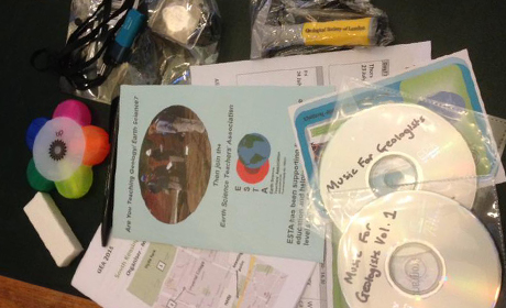 Goodie bag contents and Music for Geologists